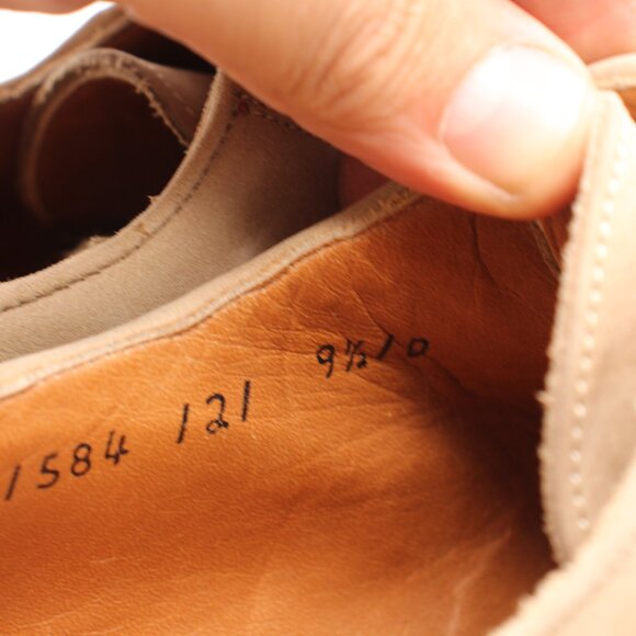 Salvatore Ferragamo Men's 9.5 D Tan Suede Plain-toe Derby Dress Oxford Shoes - Picture 3 of 14